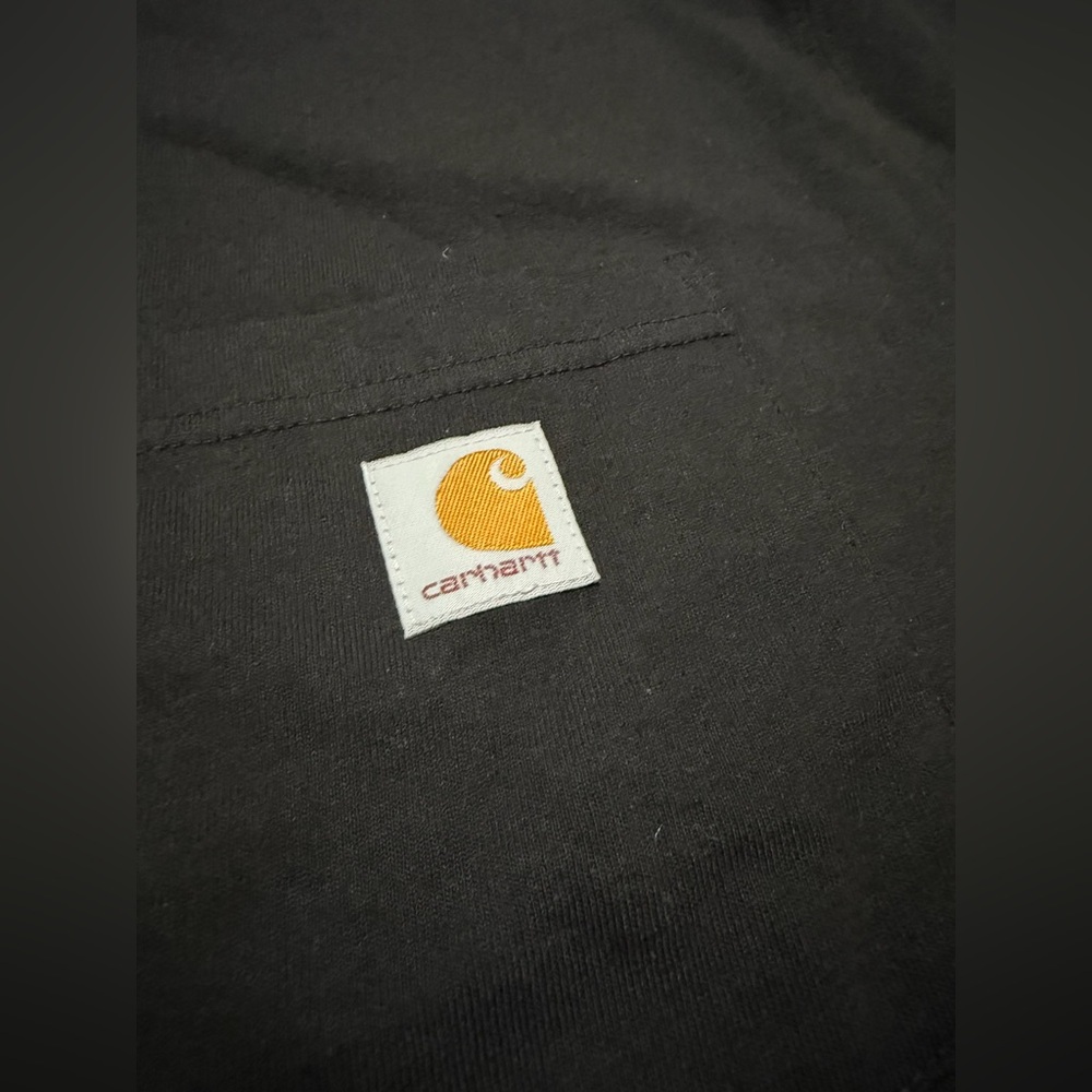 Carhartt Men's Long Sleeve Tee shirt loose fit black size XL chest‎ pocket - Picture 6 of 10